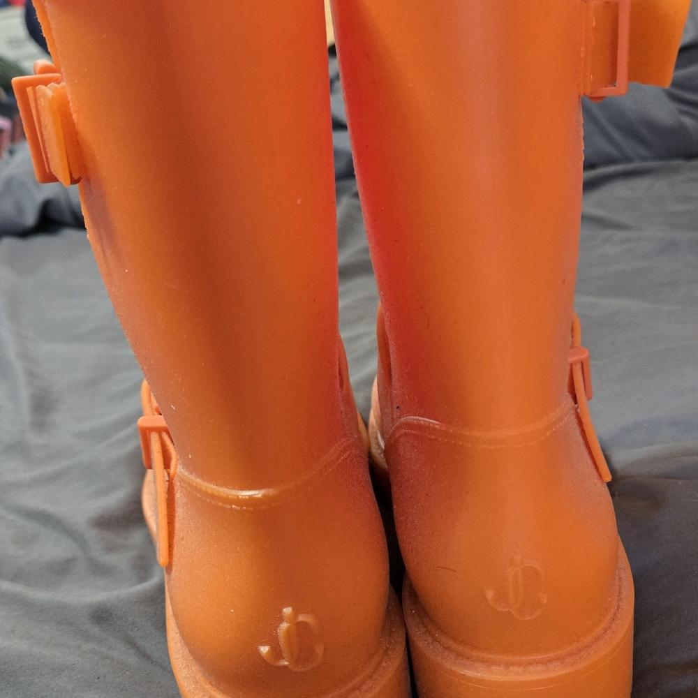 Orange Rain Boots